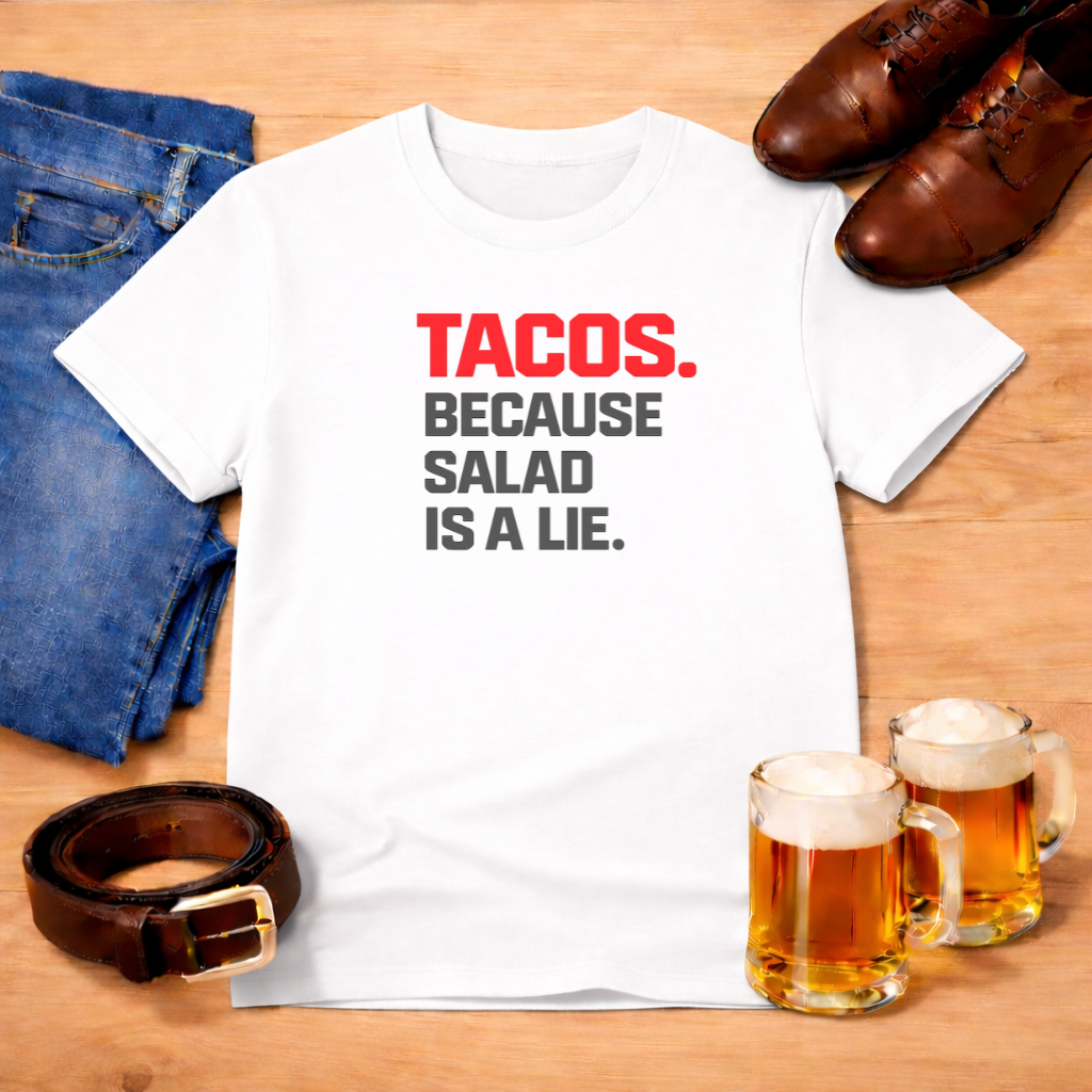 TACOS. BECAUSE SALAD IS A LIE. Classic Tee