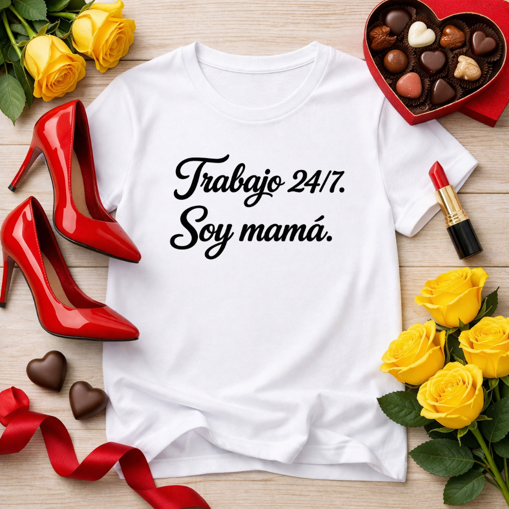 Trabajo 24/7. Soy mamá - jefa tee